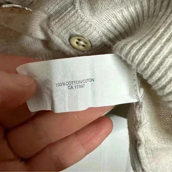 GAP Factory Cardigan 3/4 Sleeves Cream Size Extra  Small - Picture 7 of 15